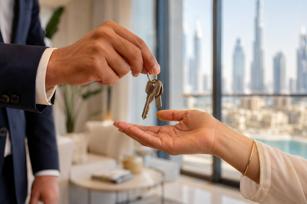 Property keys being handed to a buyer in Dubai