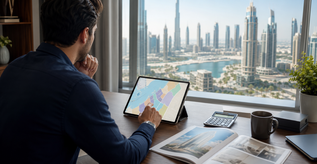 Buyer comparing Dubai property areas and community options