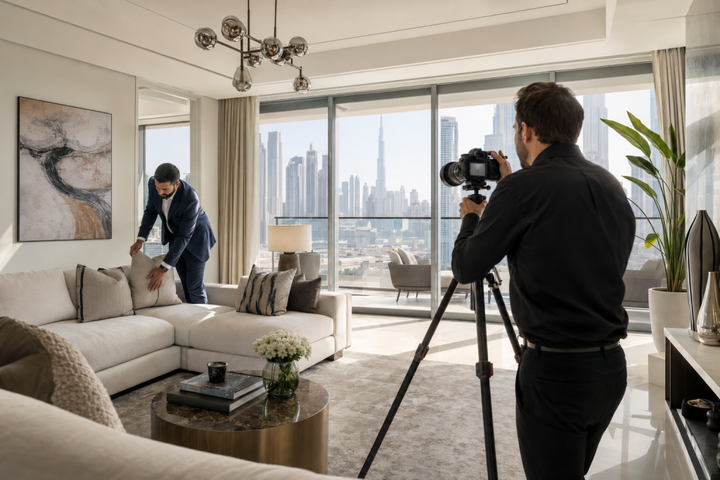 Professional photography and staging for a Dubai apartment sale